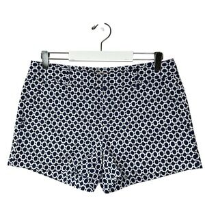 Banana Republic Factory Blue and White Geometric Print Cotton Blend Short Size 6